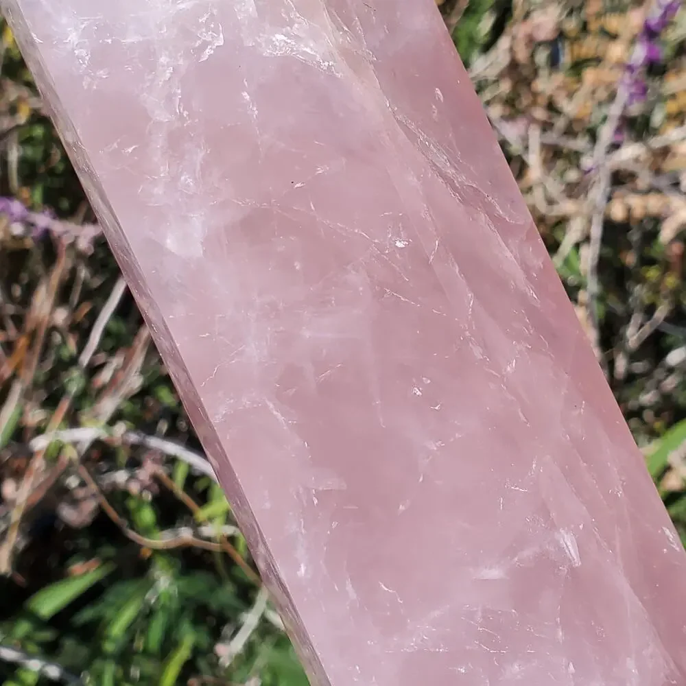 XL Rose Quartz Large Deep Pink Flashy Crystal Tower 1610 grams